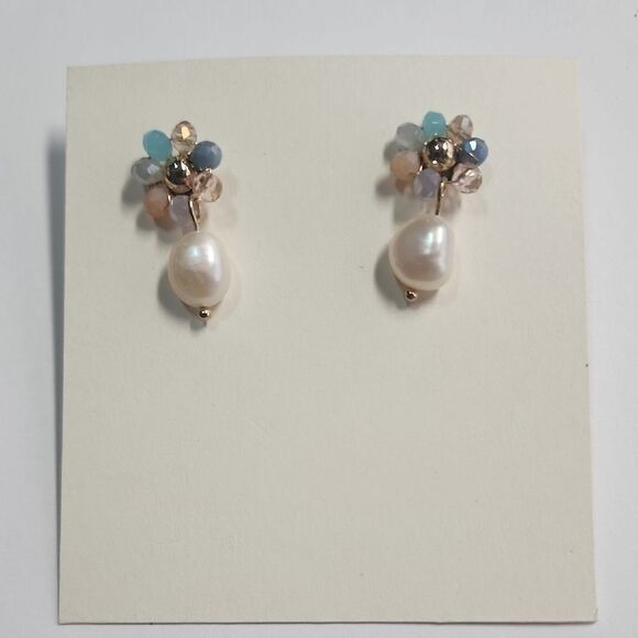 No Brand Jewelry - Elegant Pearl Flower Earrings